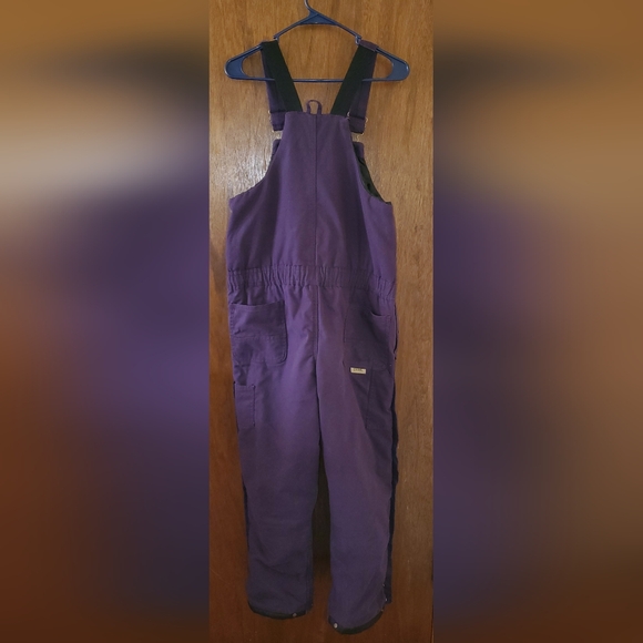 Berne Bib Overalls Youth Lg 14-16 Insulated Adjustable Straps Purple - Picture 2 of 5